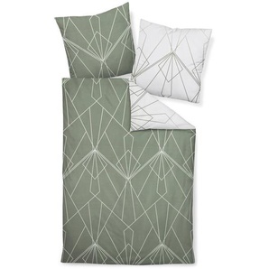Janine Wendebettwäsche J.d., Jadegrün, Textil, Graphik, 135x200 cm, Textiles Vertrauen - Oeko-Tex®, schadstoffgeprüft, saugfähig, hautfreundlich,