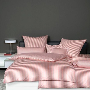 Janine Wendebettwäsche modernclassic 3912, 100% Baumwolle, Mako-Satin, 2 teilig, mit Reißverschluss, Streifen Design