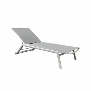 Jati&Kebon Hydra Sonnenliege, Gestell Aluminium - Gestell Alu weiß | Liegefläche Textil hellgrau 01-000085