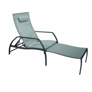 Jati&Kebon Vedia Deckchair - Gestell Alu eisengrau | Liegefläche Textil silbergrau 01-001067