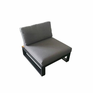 Jati&Kebon Virginia Lounge-Mittelteil, Gestell Aluminium eisengrau mit Teak 01-000243