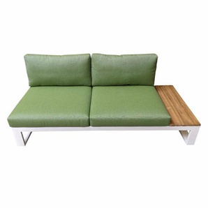 Jati&Kebon Virginia Lounge-Seitenteil, links, Gestell Aluminium weiß mit Teak 01-004660