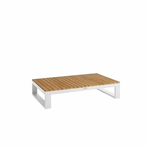 Jati&Kebon Virginia Loungetisch, Gestell Aluminium weiß, Teakplatte - 120 × 75 01-000632