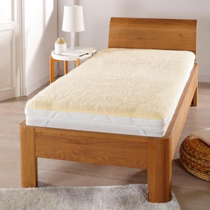 Matratzenauflage JEKATEX Cora Matratzenzubehör Gr. B/H/L: 120 cm x 1 cm x 190/200 cm 1 St., beige (natur) Matratzenschoner aus dichtem, unverstepptem Lammflor (Schafschurwolle)