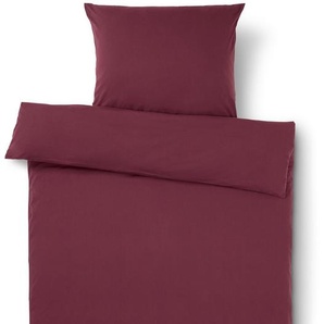 Jersey-Bettwäsche, bordeauxrot, Normalgröße