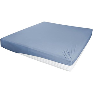 Jersey-Elasthan Boxspringbetttuch | blau | 100 cm | 26 cm |