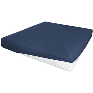 Jersey-Elastan Boxspringlaken | blau | Baumwollmischgewebe | 100 cm | 28 cm | 28 cm |