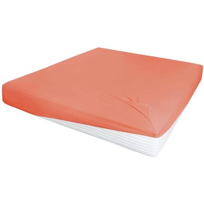 Jersey-Elastan Boxspringlaken | orange | Baumwollmischgewebe | 150 cm | 28 cm | 28 cm |