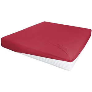 Jersey-Elastan Boxspringlaken | rot | Baumwollmischgewebe | 150 cm | 28 cm | 28 cm |