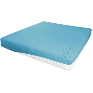 Jersey-Elasthan Boxspringbetttuch | blau | 190 cm | 26 cm |