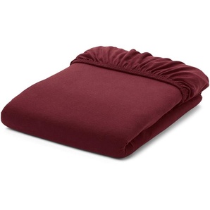 Jersey-Spannbettlaken, bordeauxrot, Doppelgröße