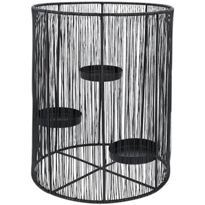 Jette Home 3er Kerzenhalter - schwarz - Eisen, Metall, Metall, Eisen - 31 cm - [25.5] | Möbel Kraft
