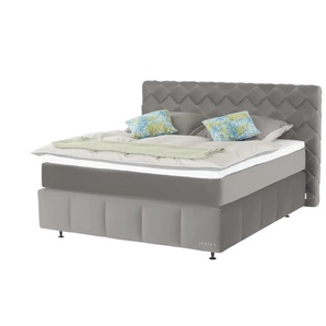 Jette Home Boxspringbett Braid ¦ grau ¦ Maße (cm): B: 182 H: 123