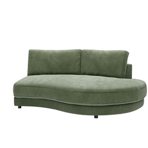 Jette Home Element Abschluss rund rechts in Cord Modulsofa Sila ¦ grün ¦ Maße (cm): B: 205 H: 85 T: 166.0