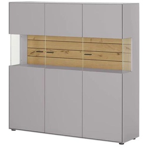 Jette Home Highboard Como - grau - Materialmix - 139 cm - 139 cm - cm 38,0 | Möbel Kraft