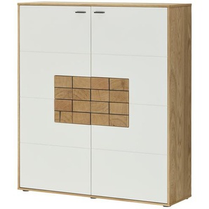 Jette Home Highboard  Laguna ¦ weiß ¦ Maße (cm): B: 124 H: 140 T: 38