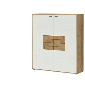 Jette Home Highboard Laguna - weiß - Materialmix - 124 cm - 140 cm - cm 38,0 | Möbel Kraft