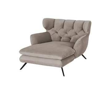 Jette Home Longseat-Sessel Samt Caldara - beige - Materialmix - 126 cm - 94 cm - cm 160,0 | Möbel Kraft