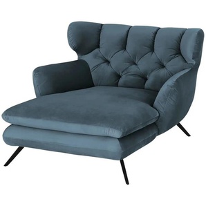 Jette Home Longseat-Sessel Samt Caldara - blau - Materialmix - 126 cm - 94 cm - cm 160,0 | Möbel Kraft