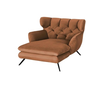 Jette Home Longseat-Sessel Samt Caldara - braun - Materialmix - 126 cm - 94 cm - cm 160,0 | Möbel Kraft