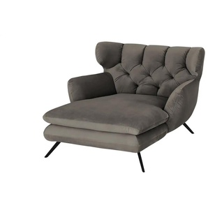 Jette Home Longseat-Sessel Samt Caldara - grau - Materialmix - 126 cm - 94 cm - cm 160,0 | Möbel Kraft