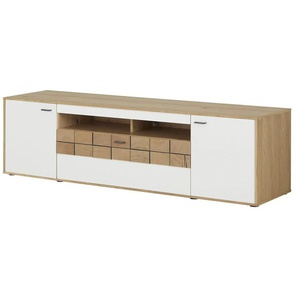 Jette Home Lowboard Laguna - weiß - Materialmix - 199 cm - 56 cm - cm 51,0 | Möbel Kraft