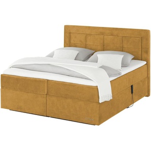 Jette Home Motor-Boxspringbett  Jette Patch ¦ gelb ¦ Maße (cm): B: 182 H: 127