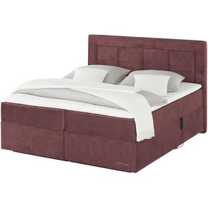 Jette Home Motor-Boxspringbett  Jette Patch ¦ rot ¦ Maße (cm): B: 202 H: 127