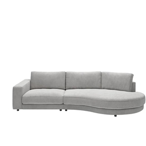 Jette Home Organisches Einzelsofa in Cord Sila ¦ grau ¦ Maße (cm): B: 330 H: 85 T: 166.0