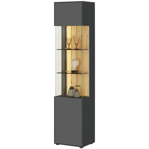 Jette Home Vitrine Como ¦ grau ¦ Maße (cm): B: 47 H: 206 T: 38.0