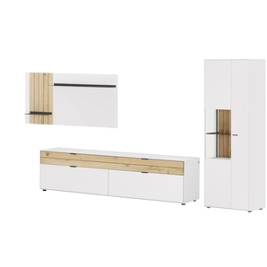 Jette Home Wohnkombination Como - weiß - Materialmix - 333 cm - 206 cm - cm 46,0 | Möbel Kraft