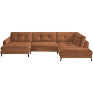Jette Home Wohnlandschaft aus Samt Jette Return  ¦ orange ¦ Maße (cm): B: 359 H: 84 T: 105.0