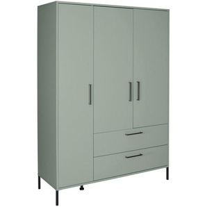 Jimmylee Babykleiderschrank Mia, Grün, Metall, 6 Fächer, 3 Schubladen, 139x195x51 cm, DIN EN ISO 9001, Beimöbel erhältlich, individuell planbar,
