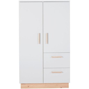 Jimmylee Babyregal Leo , Grau, Eiche , Holzwerkstoff , 3 Fächer , 2 Schubladen , 83x145x42 cm , DIN EN ISO 9001 , Beimöbel erhältlich , Kinder & Jugendmöbel, Kindermöbel, Kinderregale