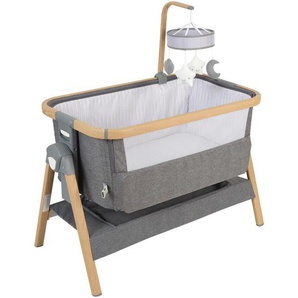 Jimmylee Beistellbett Elegance, Natur, Dunkelgrau, Metall, Kunststoff, Textil, 54x69-81x102 cm, SGS-geprüft, Reißverschluss, Bezug abnehmbar,