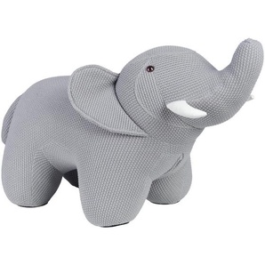 Jimmylee Kinderhocker Lucky, Grau, Holz, Textil, Eukalyptusholz, vollmassiv, Elefant, 36x47x74 cm, Bsci, Wohnzimmer, Hocker, Sitzhocker