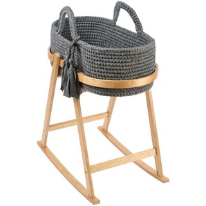 Jimmylee Moseskorb, Natur, Dunkelgrau, Kunststoff, Textil, Holzwerkstoff, Höhe ca. 3 cm, 51x93x81 cm, Babymöbel, Babybetten, Stubenwagen & Babywiegen