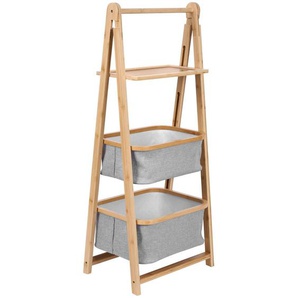 Jimmylee Regal, Grau, Natur, Holz, Bambus,Bambus,Bambus,Bambus,Bambus, vollmassiv,vollmassiv,vollmassiv,vollmassiv,vollmassiv, Uni, 1 Fächer,