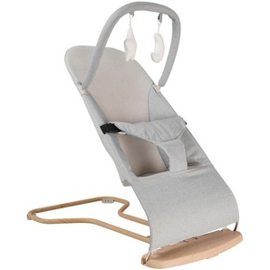 Jimmylee Schaukelwippe Woody, Hellgrau, Textil, 67x39x40 cm, SGS-geprüft, Bezug abnehmbar, waschbar, zusammenklappbar, Babymöbel, Babywippe