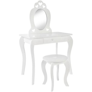 Jimmylee Schminktisch, Weiß, Holz, Kiefer, Hartholz, 1 Schubladen, rechteckig, Säule, EN 71, Schlafzimmer, Schminktische