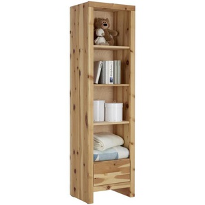 Jimmylee Standregal Zirbe , Natur , Holz , Zirbelkiefer , massiv , 3 Fächer , 1 Schubladen , 50x180x37 cm , Kinder & Jugendmöbel, Kindermöbel, Kinderregale