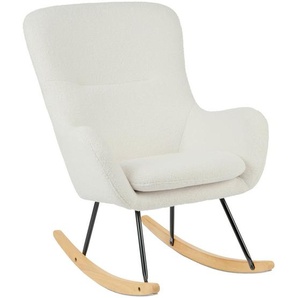 Jimmylee Stillstuhl Rita, Natur, Schwarz, Weiß, Holz, Metall, Textil, Kautschukholz,Kautschukholz, massiv, Uni, 74.5x99x80.5 cm, Stühle