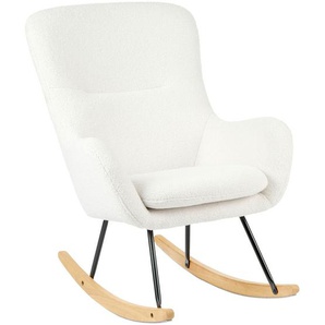 Jimmylee Stillstuhl Rita, Natur, Schwarz, Weiß, Holz, Metall, Textil, Kautschukholz,Kautschukholz, massiv, Uni, 74.5x99x80.5 cm, Füttern, Stillen,