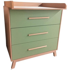 Jimmylee Wickelkommode Avocado , Buche, Pastellgrün , Holz , Buche , massiv , 3 Schubladen , 90x102x53 cm , Babymöbel, Wickelkommoden & Zubehör, Wickelkommoden