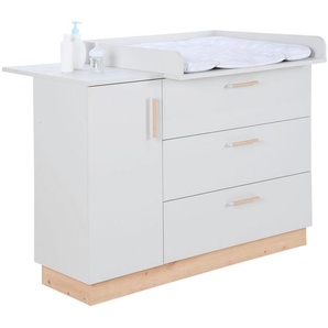Jimmylee Wickelkommode Leo, Grau, Kunststoff, 1 Fächer, 3 Schublade(n) Schubladen, 133x101x77 cm, DIN EN ISO 9001, Babymöbel, Wickelkommoden & Zubehör, Wickelkommoden
