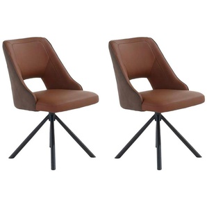 Jockenhöfer Gruppe Drehstuhl Milo (Set, 2 St) (Set, 2 St), Echtleder, inklusive Drehfunktion (360), Materialmix