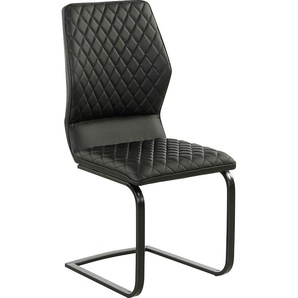 Freischwinger JOCKENHÖFER GRUPPE Stühle Gr. B/H/T: 47 cm x 100 cm x 69 cm, 4 St., Kunstleder, Metall, schwarz (schwarz, matt schwarz) Freischwinger Stühle 2 oder 4 Stück