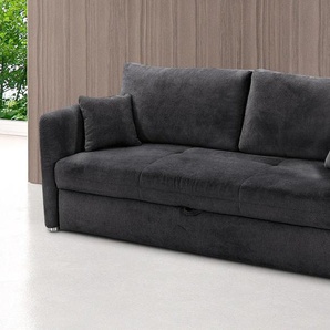 Schlafsofa JOCKENHÖFER GRUPPE Luca Sofas Gr. B/H/T: 185 cm x 90 cm x 102 cm, Microflausch, 2-Sitzer, schwarz Einzelsofas inklusive Bettfunktion und Armlehnenverstellung, in 2 Breiten
