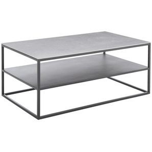 Johann Jakob Couchtisch, Grau, Schwarz, Keramik, rechteckig, Kufe, 60x41.5 cm, gastro- und objekttauglich, einfacher Aufbau, Wohnzimmer, Wohnzimmertische, Couchtische, Metall-Couchtische
