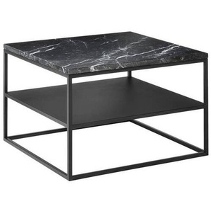 Johann Jakob Couchtisch , Schwarz , Metall , quadratisch , eckig, Flachrohr , 65x41.5 cm , gastro- und objekttauglich, offenes Fach, einfacher Aufbau , Wohnzimmer, Wohnzimmertische, Couchtische, Metall-Couchtische